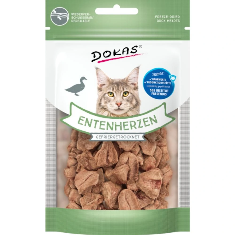Dokas Kat Andehjerter 15 g - Naturlig skånsom og uimodståelig godbid til katte